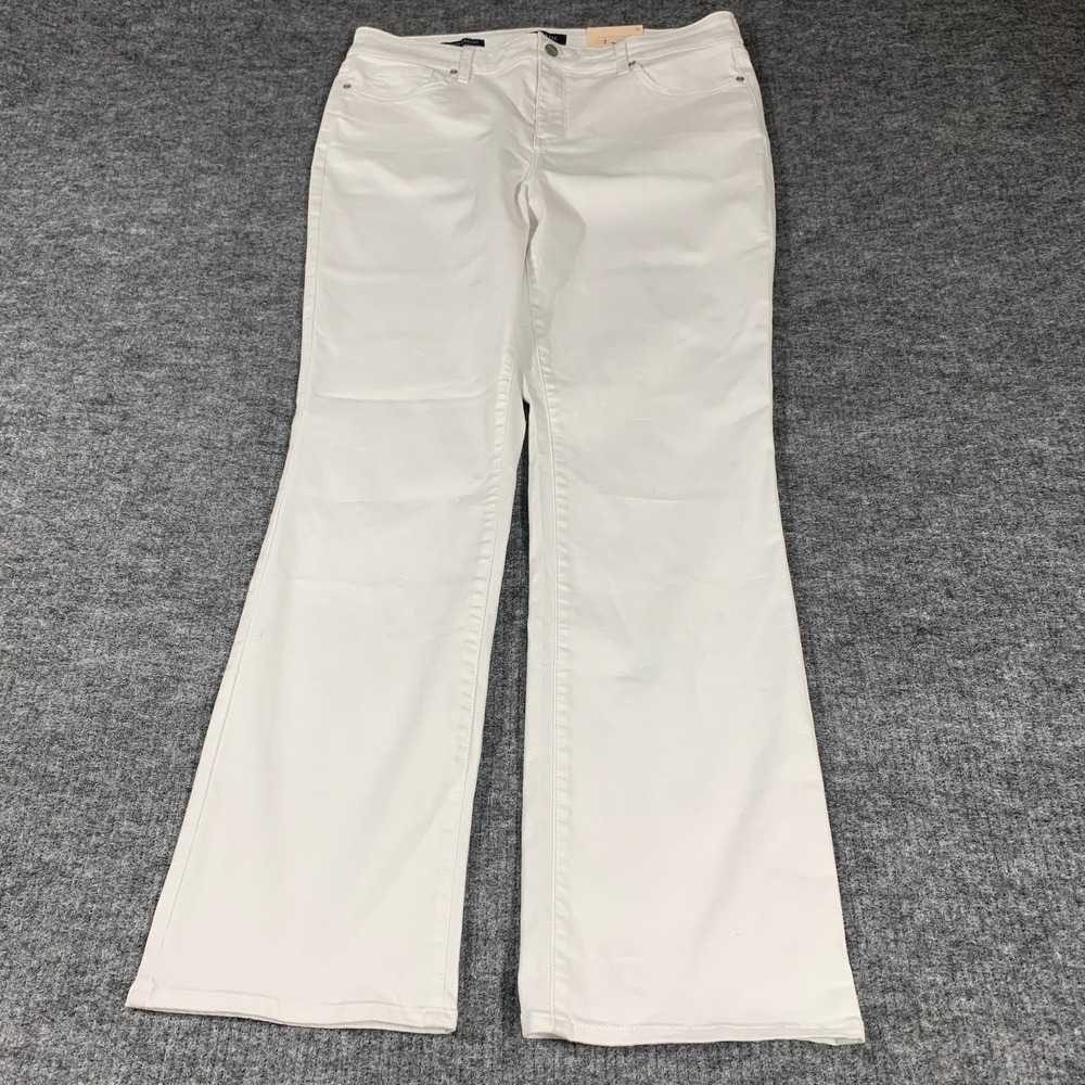 NYDJ Marilyn Straight Jeans Womens 16 White Lift Tuck Technology 36x32 High Rise